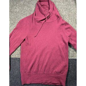 L.L. Bean Womens 100% Cashmere Burgundy Turtleneck Sweater Size S